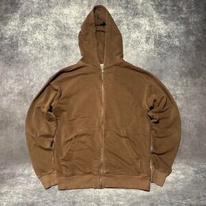 Faded Brown Full Zip Hoodie Jacket Women's XS No Boundaries Oversized Fit